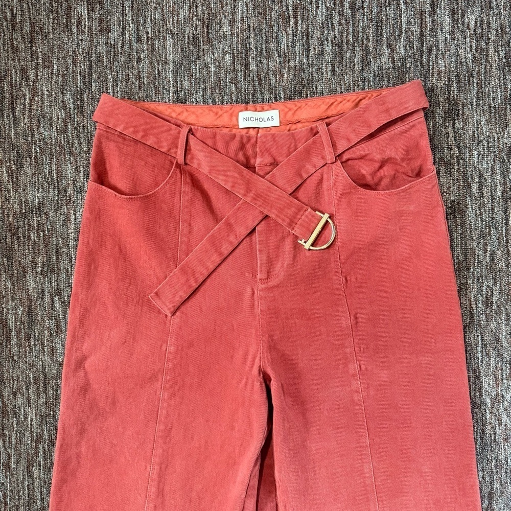 NICHOLAS Belted High Waist Wide Leg Trouser Pants  size 14 - Picture 3 of 6